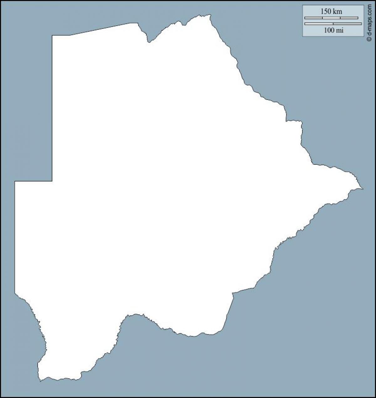 harta Botswana harta contur