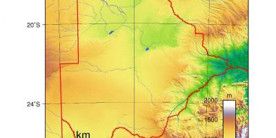 Harta Botswana fizice