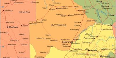 Harta Botswana arată toate satele