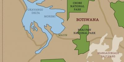 Harta Botswana hartă parcuri naționale