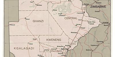 Harta detaliată a Botswana