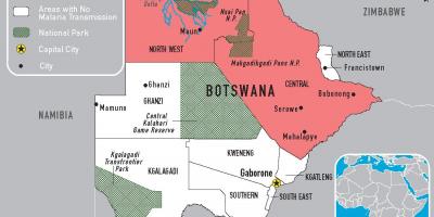 Harta Botswana malarie