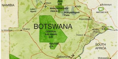 Harta Botswana rezerve de joc